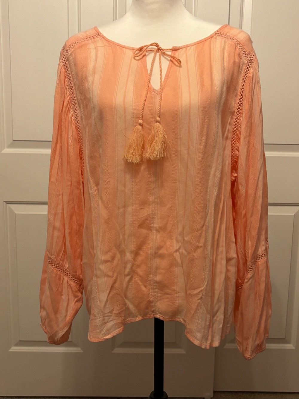 Ariat Peach Tassel Peasant Blouse